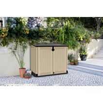 Coffre de jardin en résine  880L - BEIGE sans vérins - CHALET ET JARDIN